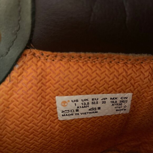 Timberland Green Leather Boys Youth Suede Lace Up Ankle Boots - Picture 9 of 10